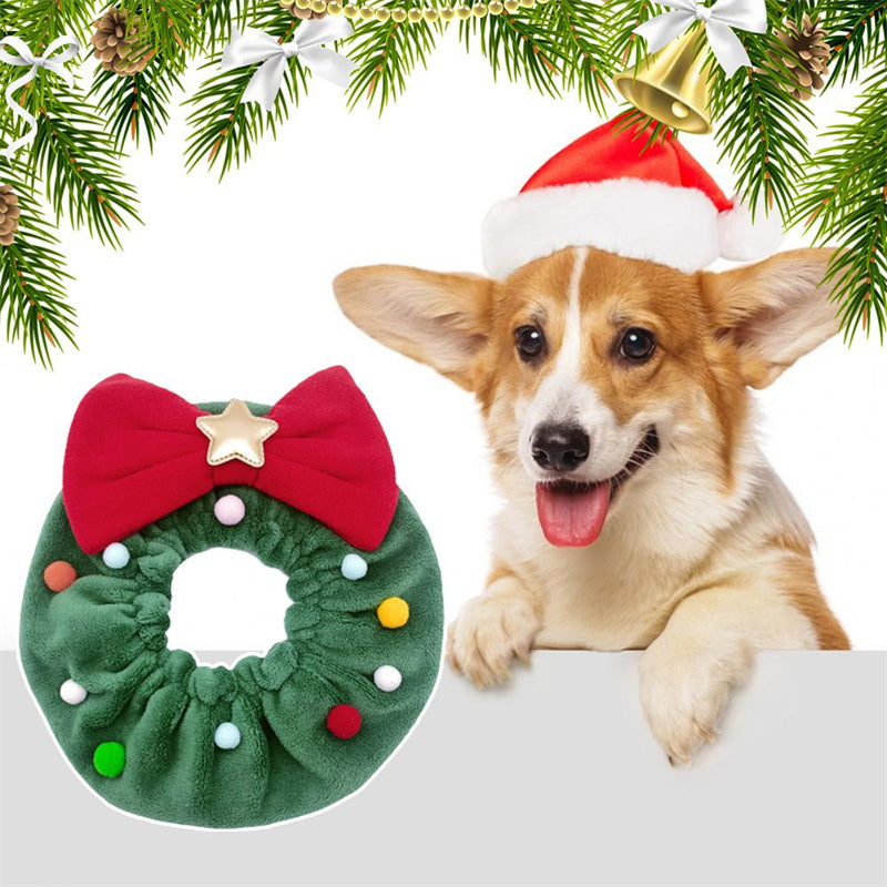 Christmas Pet Bow-knot Collar Friendly To Skin Xmas Pet Scarf WashableParty Pet Dog Neck Strap Scarf Photo Prop Pet Supplies